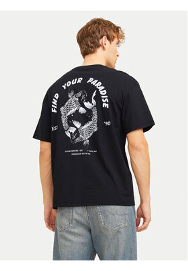 Jack & Jones T-Shirt Charge 12269384 Czarny Relaxed Fit. Kolor: czarny. Materiał: bawełna