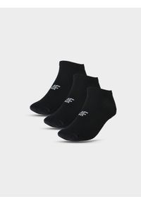 4f - 4F Skarpety casual przed kostkę (3-pack) męskie - czarne 43-46. Kolor: czarny. Materiał: bawełna, włókno, materiał, poliamid