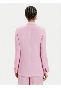 Marella Marynarka Afro 2413041094 Różowy Regular Fit. Kolor: różowy. Materiał: len #5