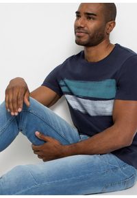 bonprix - T-shirt z czystej bawełny organicznej. Kolor: niebieski. Materiał: bawełna. Wzór: nadruk #3