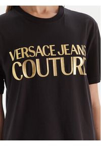 Versace Jeans Couture T-Shirt 79GAHT05 CJ00T Czarny Regular Fit. Kolor: czarny. Materiał: bawełna
