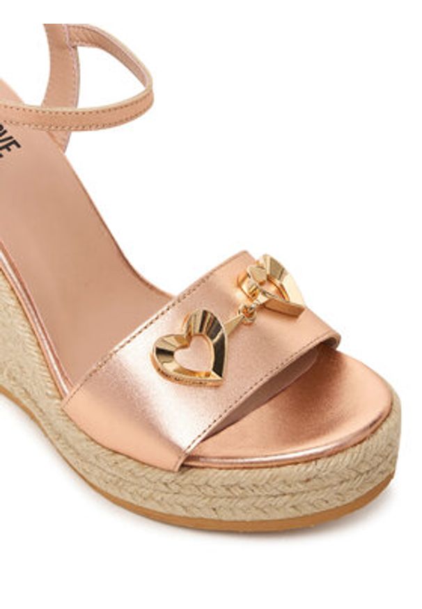 Love Moschino - LOVE MOSCHINO Espadryle JA1615BI0OIC0600 Różowy. Kolor: różowy. Materiał: skóra