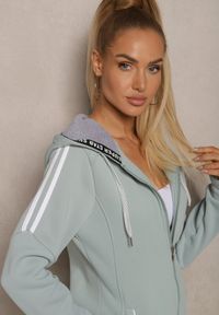 Renee - Jasnozielona Długa Bluza z Kapturem Linithra. Okazja: na co dzień. Typ kołnierza: kaptur. Kolor: zielony. Materiał: materiał. Długość: długie. Styl: sportowy, casual #4