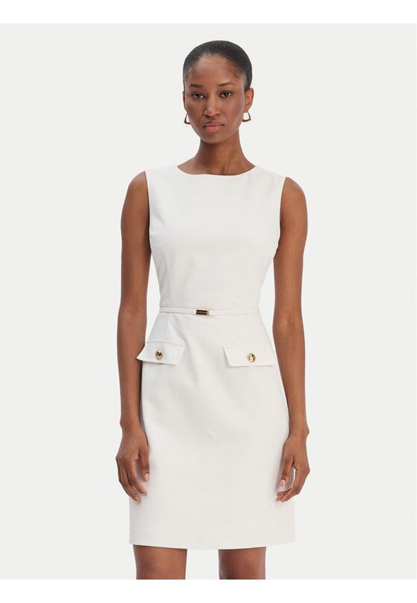 Marciano Guess Sukienka koktajlowa 6RGK17 7311A Biały Regular Fit. Kolor: biały. Materiał: bawełna, syntetyk. Styl: wizytowy