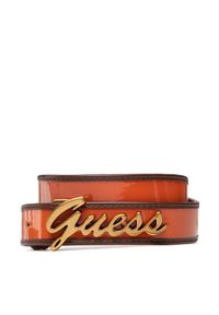 Guess Pasek Damski Magali Belt W3RZ03 WF7Q0 Pomarańczowy. Kolor: pomarańczowy. Materiał: skóra