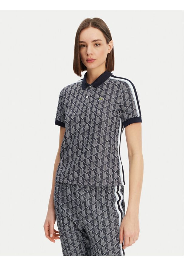 Lacoste Polo DF3364 Granatowy Slim Fit. Typ kołnierza: polo. Kolor: niebieski. Materiał: bawełna, syntetyk