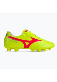 Buty piłkarskie męskie Mizuno Morelia Ii Club Md. Zapięcie: sznurówki. Kolor: czerwony, szary, wielokolorowy, żółty. Materiał: syntetyk, materiał. Szerokość cholewki: normalna. Sport: piłka nożna