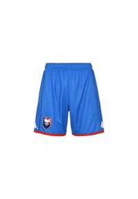 Kappa - Szorty SM Caen Kombat Ryder 2022/23. Kolor: niebieski, czerwony, wielokolorowy. Sport: piłka nożna