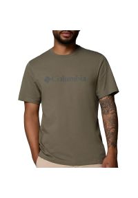 columbia - Koszulka męska Columbia CSC Basic Logo 2155001397 - zielona. Kolor: zielony. Materiał: bawełna. Długość rękawa: krótki rękaw. Długość: krótkie #1