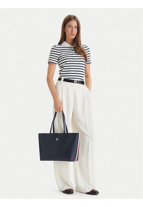 TOMMY HILFIGER - Tommy Hilfiger Torebka Im Latam Corp Tote AW0AW17322 Granatowy. Kolor: niebieski. Materiał: skórzane