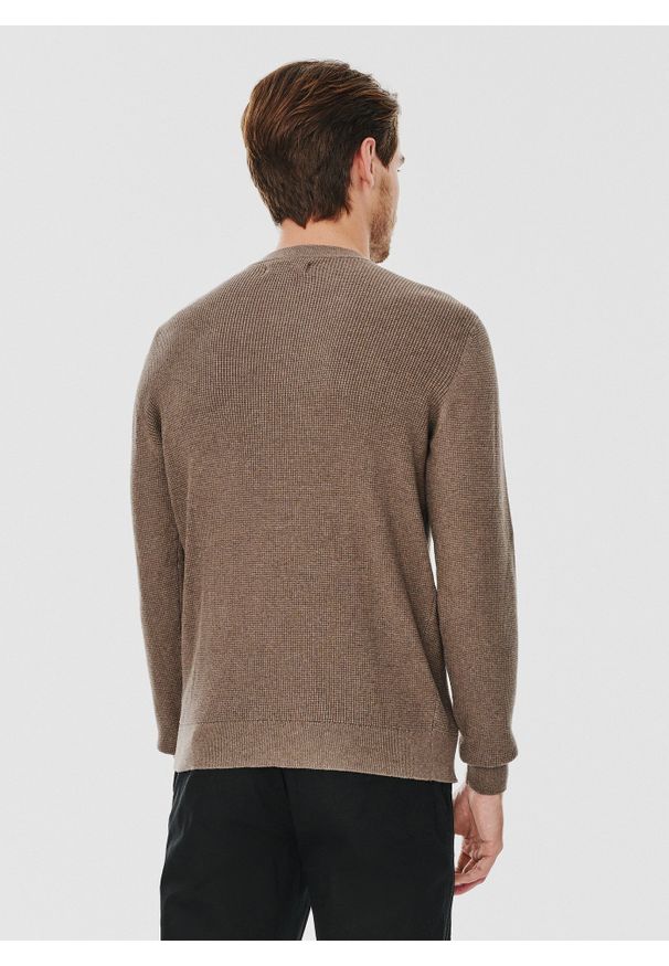 Pako Lorente - PAKO LORENTE – Męski sweter w kolorze brązowym. Kolor: brązowy. Materiał: nylon, bawełna. Sezon: jesień