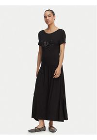 Liu Jo Sukienka codzienna VA6123 JS360 Czarny Regular Fit. Okazja: na co dzień. Kolor: czarny. Materiał: wiskoza. Typ sukienki: proste. Styl: casual #1