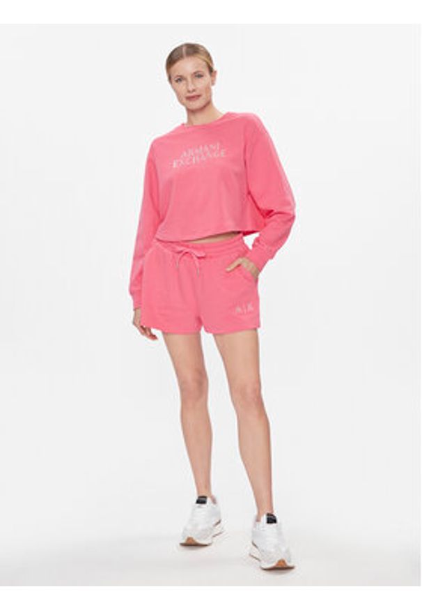 Armani Exchange Szorty sportowe 3DYS89 YJFHZ 14BH Różowy Regular Fit. Kolor: różowy. Materiał: bawełna