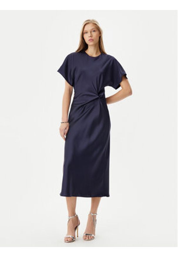 Rinascimento Sukienka koktajlowa CFC0122932003 Granatowy Regular Fit. Kolor: niebieski. Materiał: syntetyk. Styl: wizytowy
