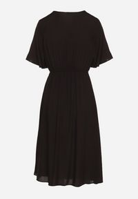 Born2be - Czarna Bawełniana Sukienka o Rozkloszowanym Fasonie Liranelle. Okazja: na co dzień. Typ kołnierza: dekolt w kształcie V. Kolor: czarny. Materiał: bawełna. Długość rękawa: krótki rękaw. Sezon: lato. Typ sukienki: rozkloszowane. Styl: casual, elegancki #2