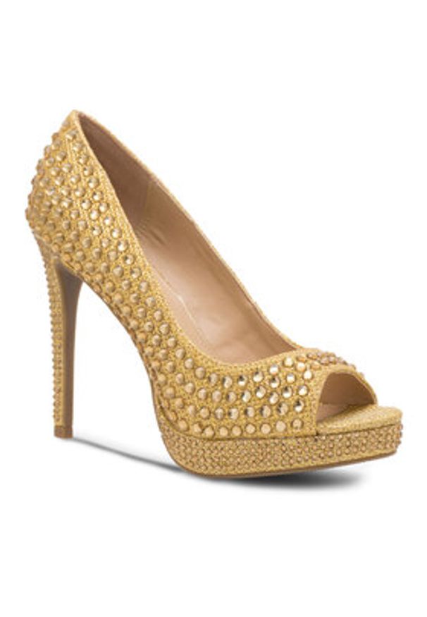 Nine West Sandały MAIRA SY8020-9NW Złoty. Kolor: złoty. Materiał: materiał