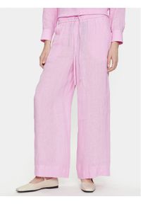 Marella Spodnie materiałowe Apogeo 2413131084 Różowy Regular Fit. Kolor: różowy. Materiał: len #1