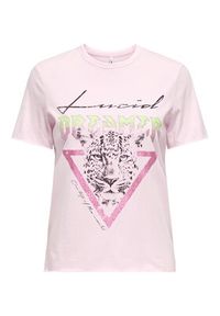 only - ONLY T-Shirt Lucy 15307412 Różowy Regular Fit. Kolor: różowy. Materiał: bawełna #7