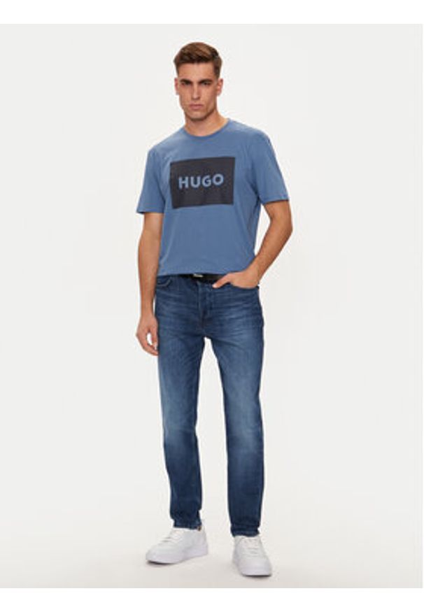 Hugo T-Shirt Dulive222 50467952 Niebieski Regular Fit. Kolor: niebieski. Materiał: bawełna