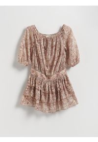 Reserved - Połyskująca sukienka mini - wielobarwny. Materiał: tkanina. Długość: mini #1