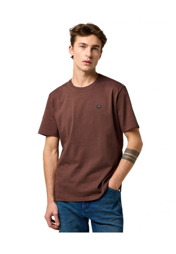 Wrangler - MESKA KOSZULKA WRANGLER SIGN OFF TEE MAHOGANY 112371484