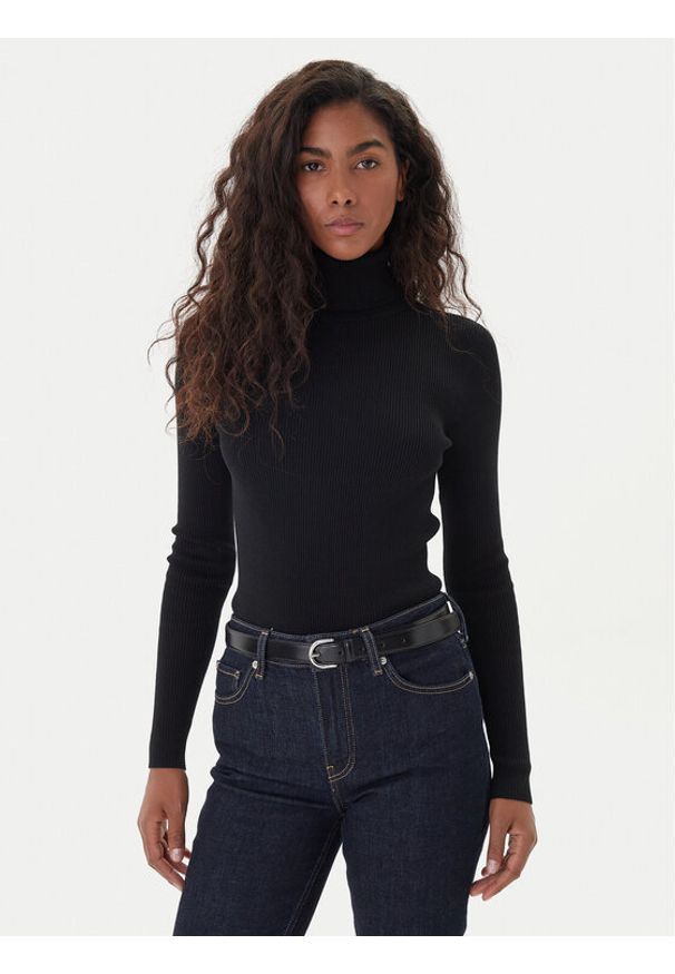 Lauren Ralph Lauren Golf L/s Turtle Neck 200643398011 Czarny Slim Fit. Typ kołnierza: golf. Kolor: czarny. Materiał: bawełna