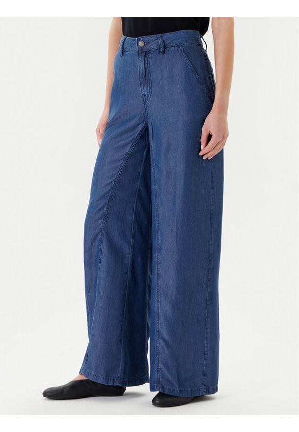 United Colors of Benetton - United Colors Of Benetton Spodnie materiałowe 4KHNDF09L Niebieski Wide Leg. Kolor: niebieski. Materiał: lyocell