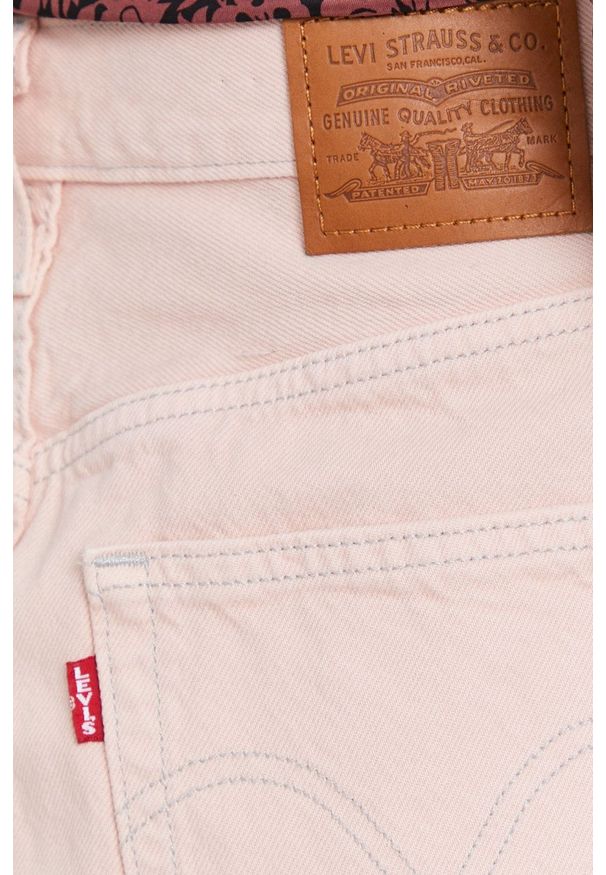 Levi's® - Levi's - Spódnica jeansowa. Okazja: na co dzień, na spotkanie biznesowe. Kolor: różowy. Materiał: jeans. Wzór: gładki. Styl: casual, biznesowy
