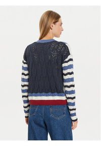 Pepe Jeans Sweter Harlow PL702202 Granatowy Regular Fit. Kolor: niebieski. Materiał: bawełna