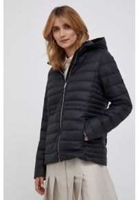 TOMMY HILFIGER - Tommy Hilfiger kurtka puchowa damska kolor czarny przejściowa. Kolor: czarny. Materiał: puch