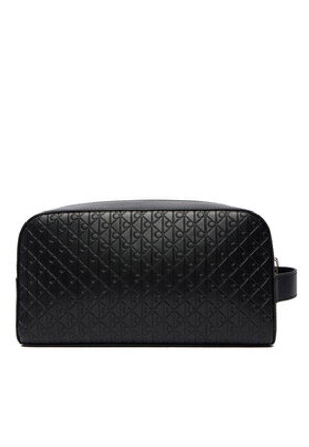 Calvin Klein Kosmetyczka Embossed Emblem Washbag LV04D1146G Czarny. Kolor: czarny. Materiał: skóra