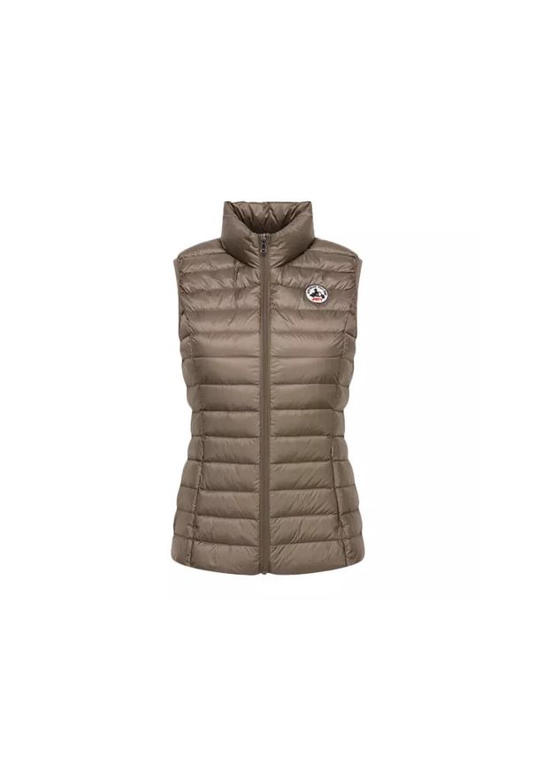 Jott - Damska kurtka bez rękawów JOTT Seda. Kolor: wielokolorowy, beżowy, brązowy. Materiał: puch. Długość rękawa: bez rękawów