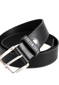 Bikkembergs Pasek | E2CPME351164 | Mężczyzna | Czarny. Kolor: czarny. Materiał: skóra. Wzór: aplikacja #3