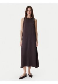 Marella Sukienka letnia Uguale 2615221011 Brązowy Regular Fit. Kolor: brązowy. Materiał: acetat. Sezon: lato #1