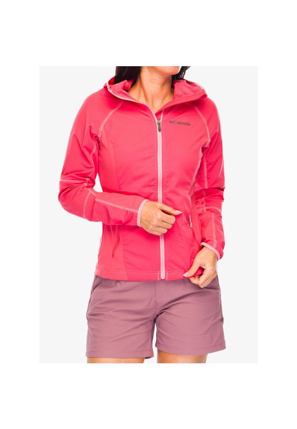 columbia - Kurtka softshell damska Columbia Sweet As Softshell Hoodie. Kolor: czerwony. Materiał: softshell