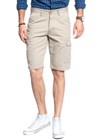 Wrangler - KRÓTKIE SPODENKI WRANGLER CARGO SHORT CAMEL WASHED W15DHC49J. Materiał: bawełna. Długość: krótkie