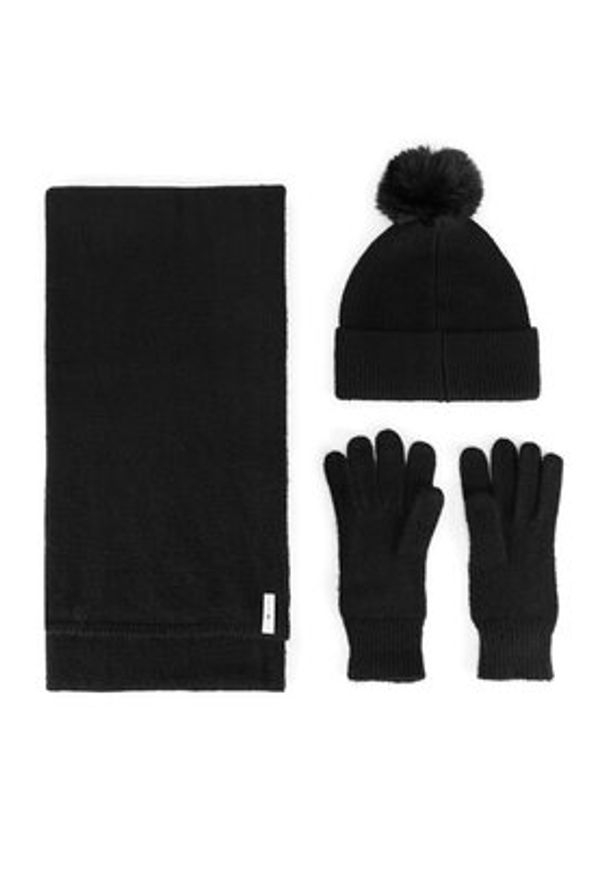 Beverly Hills Polo Club Zestaw czapka, szalik i rękawiczki BHPC-WC-002-AW24 Czarny. Kolor: czarny. Materiał: poliester