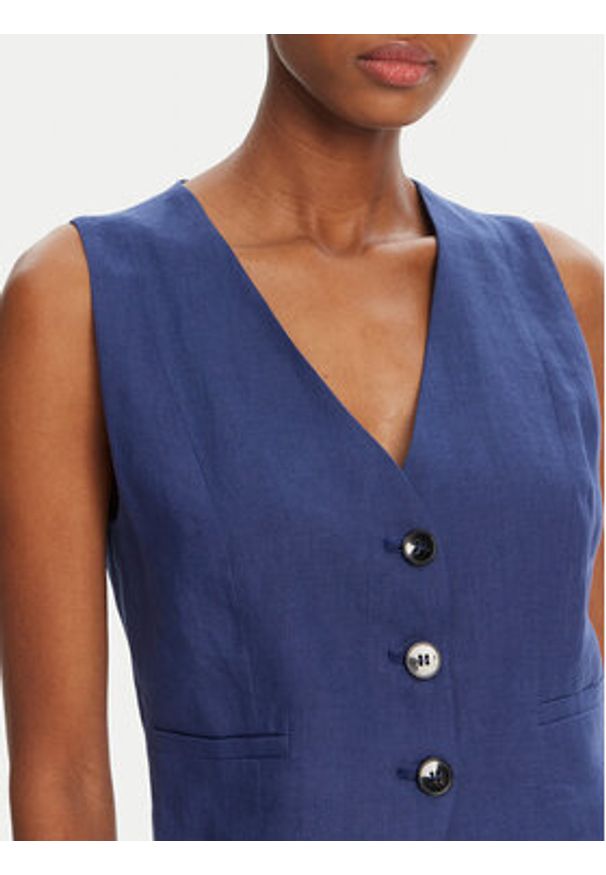 Marella Kamizelka Anemone 2515151012 Niebieski Regular Fit. Kolor: niebieski. Materiał: len