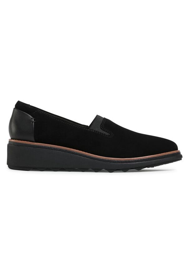 Clarks Półbuty Sharon Dolly 261558194 Czarny. Kolor: czarny. Materiał: zamsz, skóra