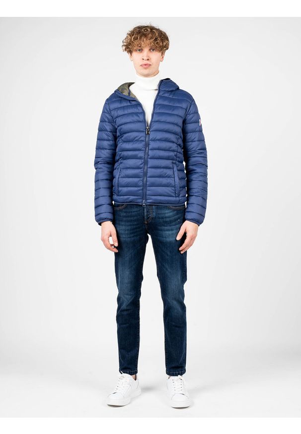 Invicta Kurtka "Down Jacket" | 4431449 | Mężczyzna | Niebieski. Okazja: na co dzień. Typ kołnierza: kaptur. Kolor: niebieski. Materiał: poliamid. Wzór: aplikacja. Styl: casual