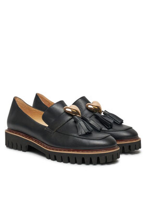 Baldowski Loafersy D04958-DIAN-002 Czarny. Kolor: czarny. Materiał: skóra