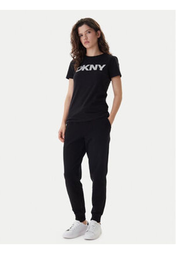 DKNY Sport T-Shirt DP5T9923 Czarny Regular Fit. Kolor: czarny. Materiał: bawełna. Styl: sportowy
