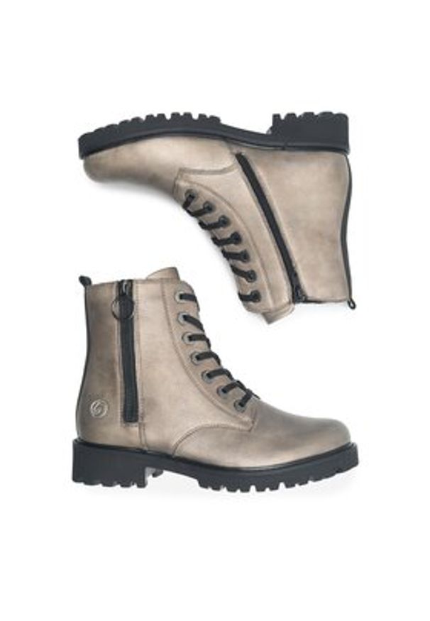 Remonte Trzewiki D8671-91 Srebrny. Kolor: srebrny. Materiał: skóra