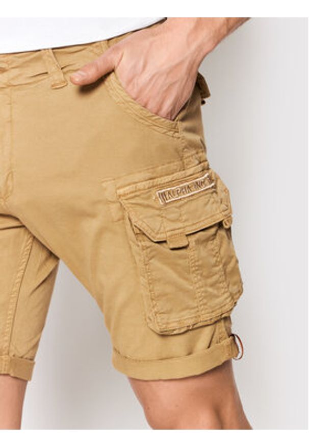 Alpha Industries Szorty materiałowe Crew 176203 Beżowy Regular Fit. Kolor: beżowy. Materiał: bawełna, materiał