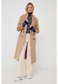 MAX&Co. płaszcz z domieszką wełny kolor brązowy przejściowy oversize. Kolor: brązowy. Materiał: wełna. Styl: klasyczny #6