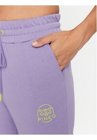 Pinko Spodnie dresowe 100371 A162 Fioletowy Regular Fit. Kolor: fioletowy. Materiał: bawełna, dresówka #3