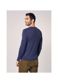 Ochnik - Sweter męski. Okazja: na co dzień. Kolor: niebieski. Materiał: bawełna. Długość: długie. Styl: casual #3