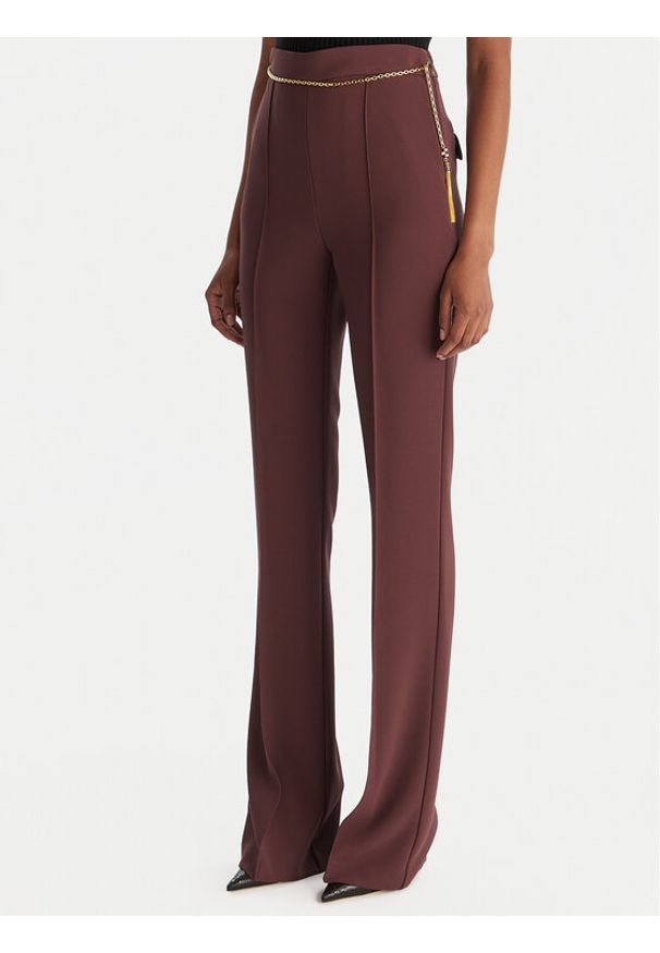 Elisabetta Franchi Spodnie materiałowe PA-141-57E2-V420 Bordowy Regular Fit. Kolor: czerwony. Materiał: syntetyk