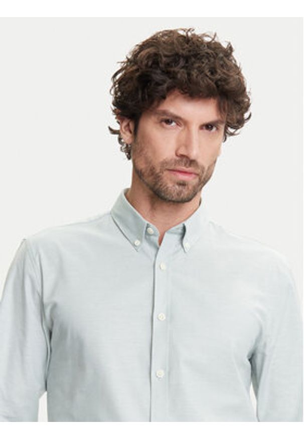 Lindbergh Koszula 30-203174 Zielony Slim Fit. Kolor: zielony. Materiał: bawełna