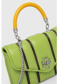 Tory Burch torebka skórzana kolor zielony. Kolor: zielony. Materiał: skórzane. Rodzaj torebki: na ramię #3